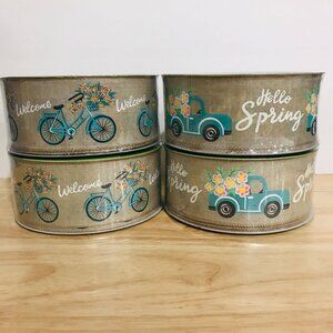 Wire Edge Ribbon NEW 4 rolls of 2.5" x 50 yards Hello Spring Welcome Ribbon